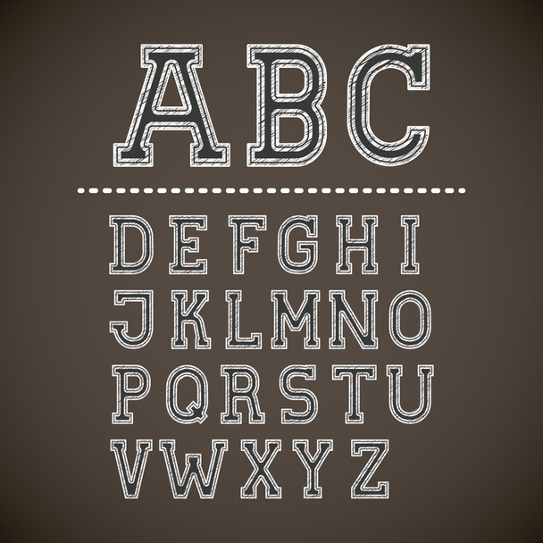 Alphabet auf Tafeldesign geschrieben - Vektor, Bild