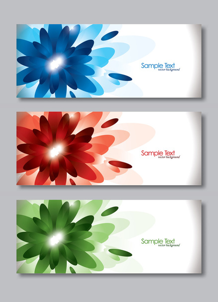Set of Three Banners. Abstract Vector Headers. - Vettoriali, immagini