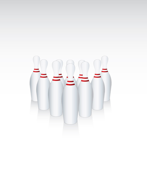 Ten bowling pins - Vector, Image