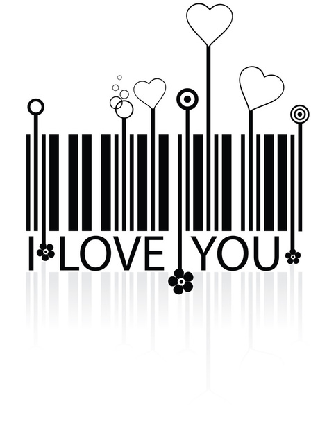 αγάπη barcode - Διάνυσμα, εικόνα
