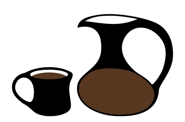 Coffee jug. Mug. Isolated - Vector, Image