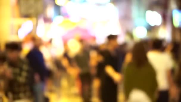 Abstract  popular Party Area in the city. Blur shot of Hong Kong modern night life light, Lan Kwai Fong - Footage, Video
