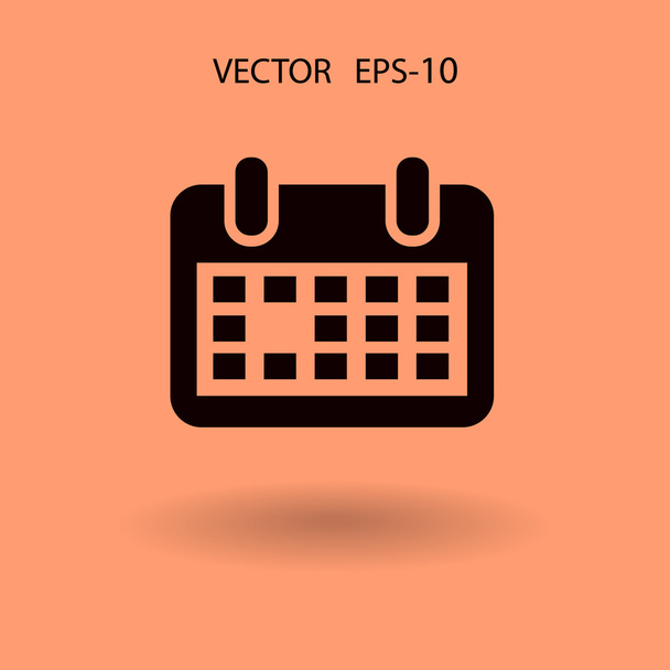 platte pictogram van de kalender - Vector, afbeelding