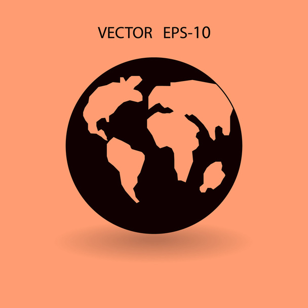 Flat icon of globe - Vektor, obrázek