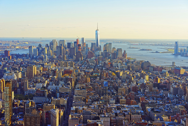 Vista aérea de Downtown e Lower Manhattan
 - Foto, Imagem