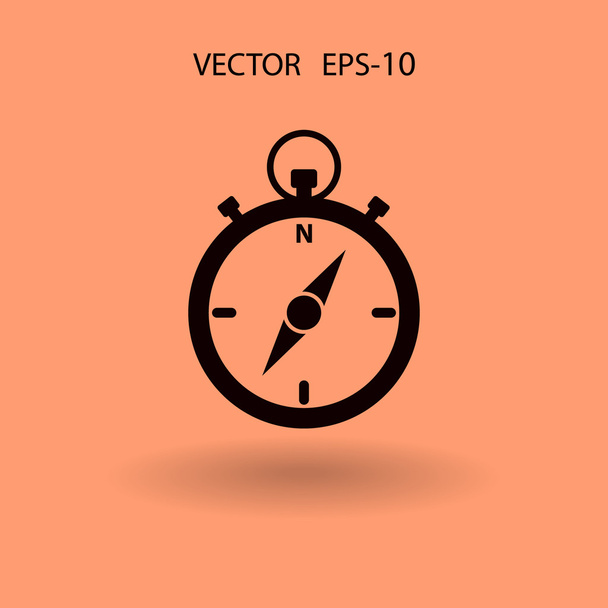 Flat long shadow Stopwatch icon, vector illustration - Vektor, obrázek