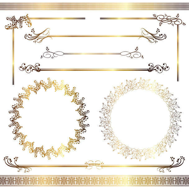 Conjunto de marcos de oro
 - Vector, Imagen