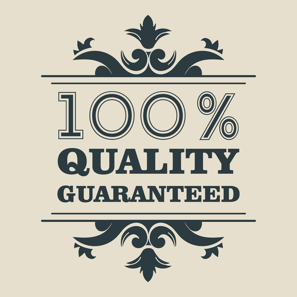 Quality guaranteed - vector vintage emblem. - Vector, Image