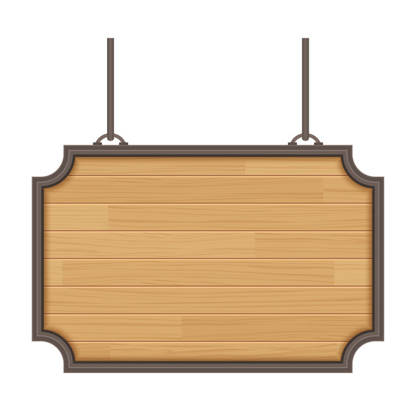 Panneau vectoriel en bois isolé sur fond blanc
 - Vecteur, image