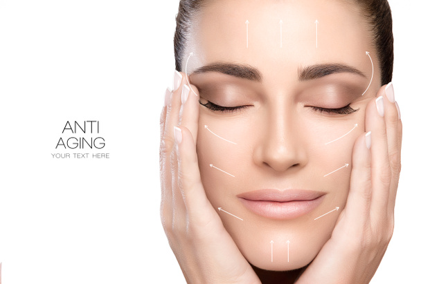 Surgery and Anti Aging Concept. Beauty Face Spa Woman - Photo, Image