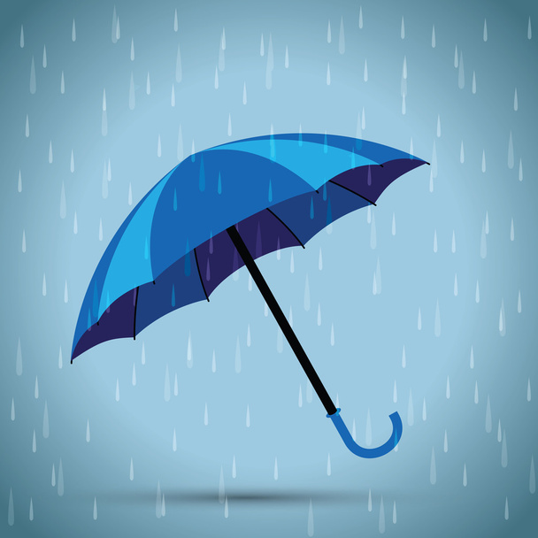 ein blauer Regenschirm - Vektor, Bild