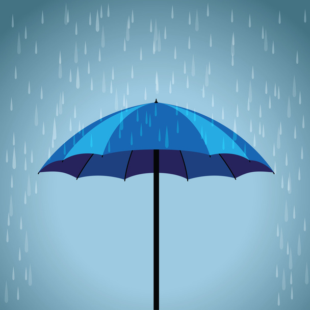 one blue umbrella - Vettoriali, immagini