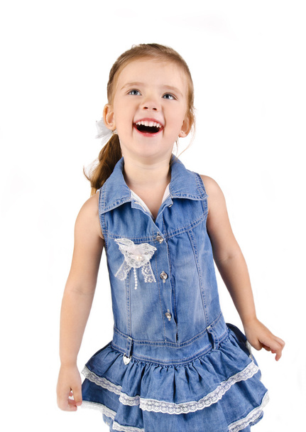Portrait of cute smiling little girl in dress - Фото, зображення