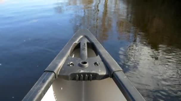 Flussfahrt mit dem Boot über ruhiges Wasser - Filmmaterial, Video