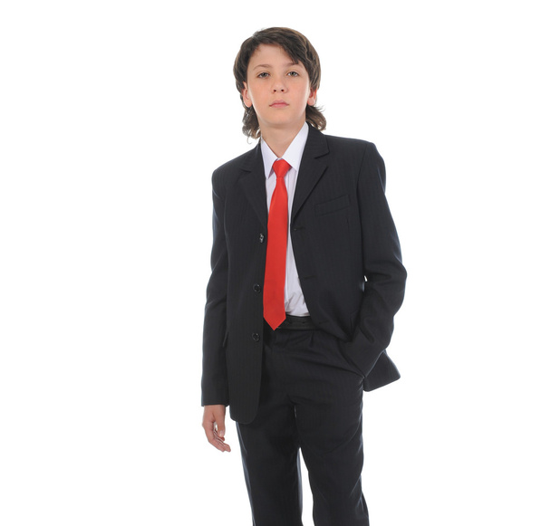 Portrait of a boy businessman in a business suit - Fotoğraf, Görsel
