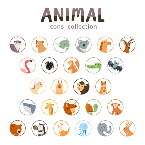 állati ikonok gyűjtemény - Vektor, kép