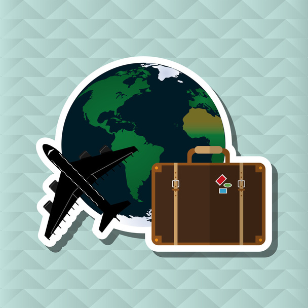 Ilustración de viajes con avión, vector editable
 - Vector, imagen