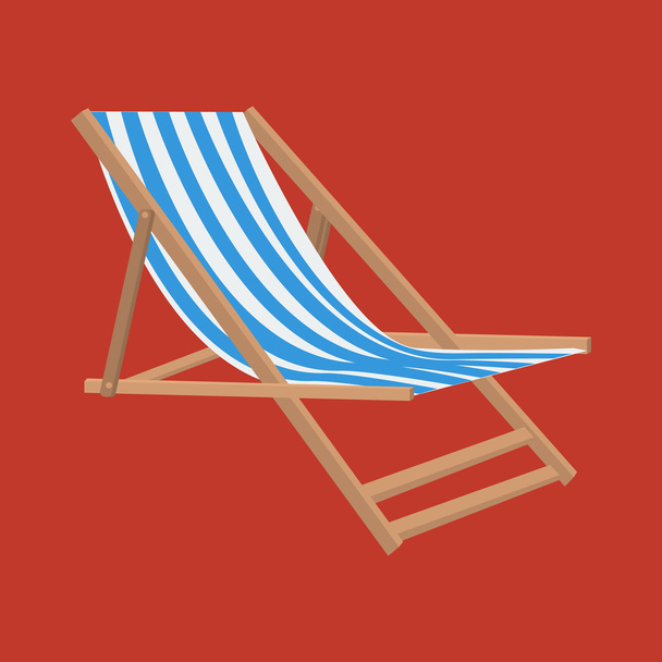 Vector platte stijl strandstoel illustratie - Vector, afbeelding
