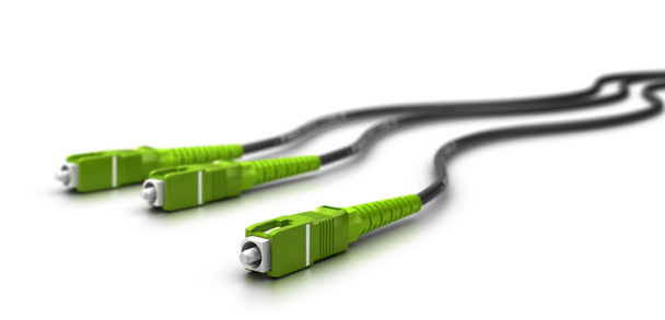 Fiber optik kablolar konnektörler ile - Fotoğraf, Görsel
