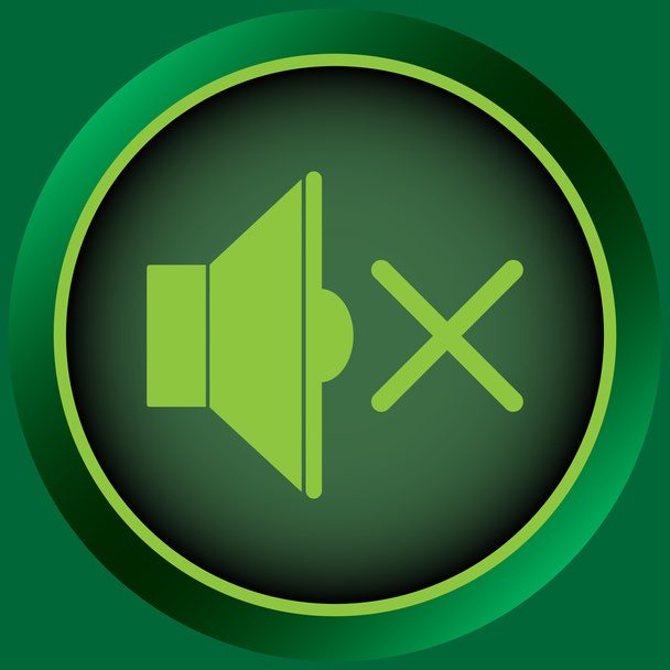 Icono de apagado de sonido verde
 - Vector, imagen