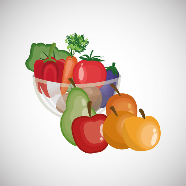 Diseño de alimentos saludables. comida orgánica. producto natural
 - Vector, imagen