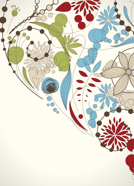 Retro floral achtergrond - Vector, afbeelding