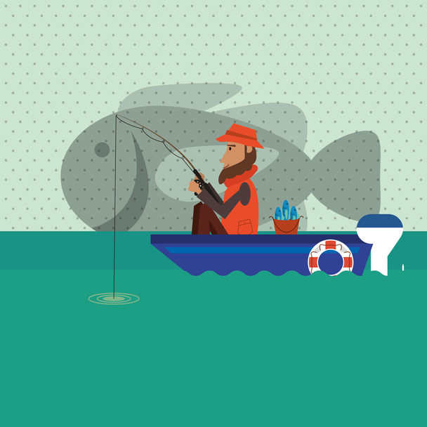 Cartoon fisherman stock vector. Illustration of hobby - 55420159