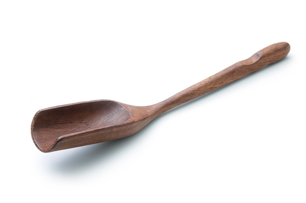 Fából készült tea spoon izolátum, fehér - Fotó, kép