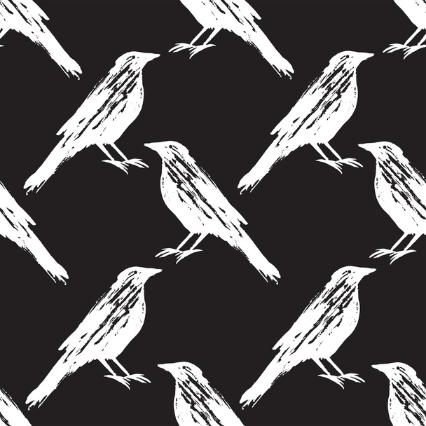 bird animal black and white pattern - Vector, imagen