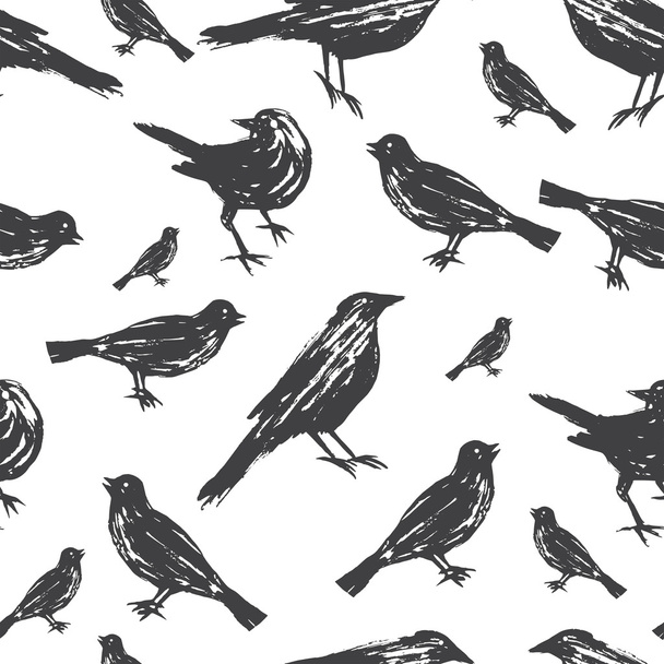 bird animal black and white pattern - Vetor, Imagem