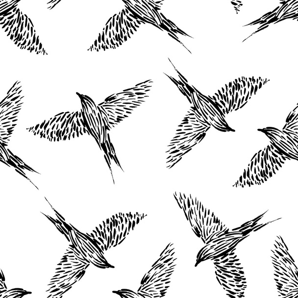 bird animal black and white pattern - Vektori, kuva