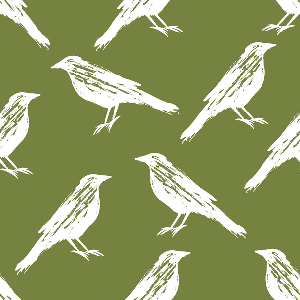 bird animal green and white pattern - Vector, Image