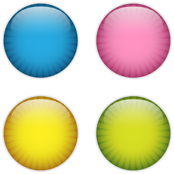 Glass Circle Button Colorful Stripes - Вектор, зображення