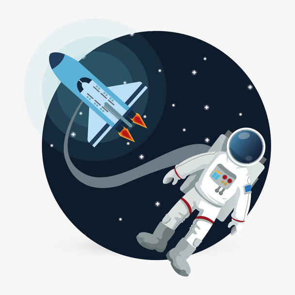Astronauta znak. koncepcja przestrzeni. kosmos ikona - Wektor, obraz