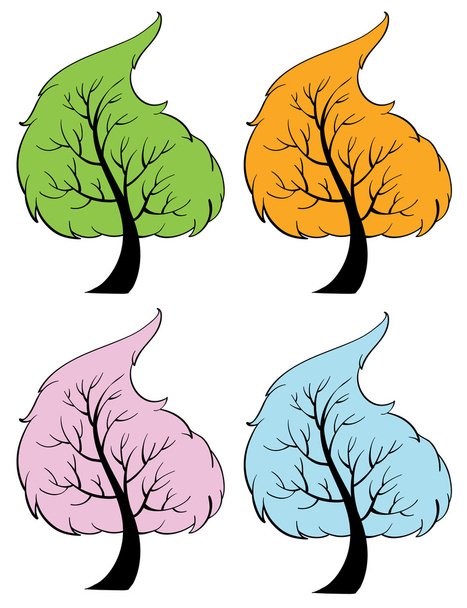 sezónní stromy - Vektor, obrázek