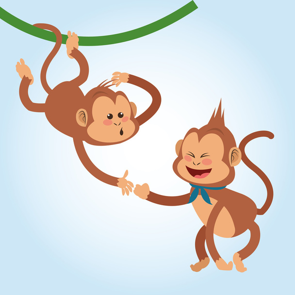 Μαϊμού έννοια σχεδιασμού, των ζώων και κινούμενων σχεδίων - Διάνυσμα, εικόνα