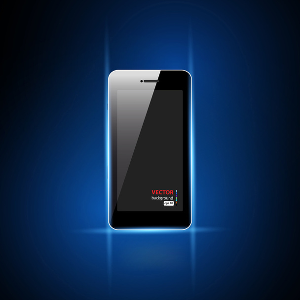 mobile phone with blank screen, easy all editable - Vector, Image