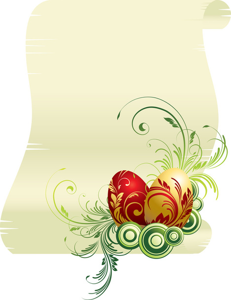 Easter egg scroll - Vector, afbeelding