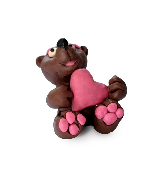 zábavné medvěd slepené z Plastelíny - Vektor, obrázek