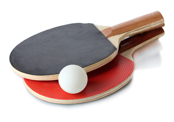 Ping-pong rackets and ball, isolated on white - Fotó, kép