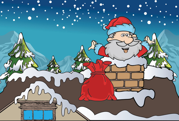 Здесь приходит Санта-Клаус
 - Вектор,изображение