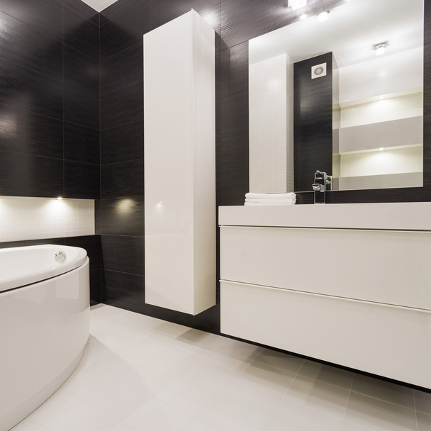 Black and white bathroom - Foto, afbeelding