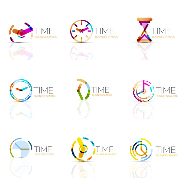 Геометричний годинник і набір піктограм часу
 - Вектор, зображення
