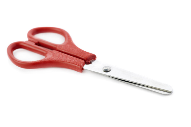 Red scissors isolated over the white background - Foto, imagen