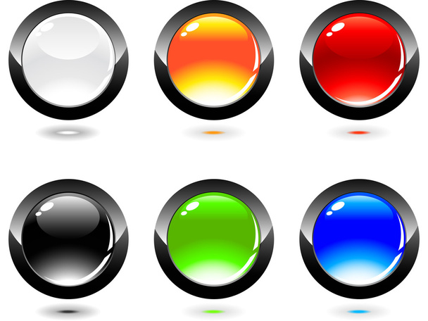 Set of glossy button - Vector, afbeelding
