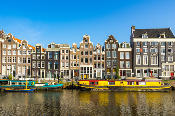 Csatorna házak Amsterdam City Center - Fotó, kép