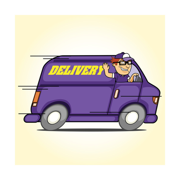 Vector Cartoon entrega caminhão de carga
 - Vetor, Imagem
