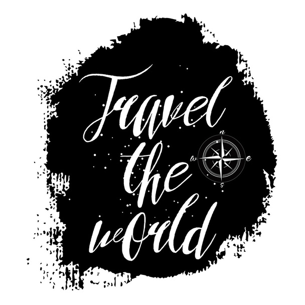 Travel the world. Inspirational quote   - Διάνυσμα, εικόνα