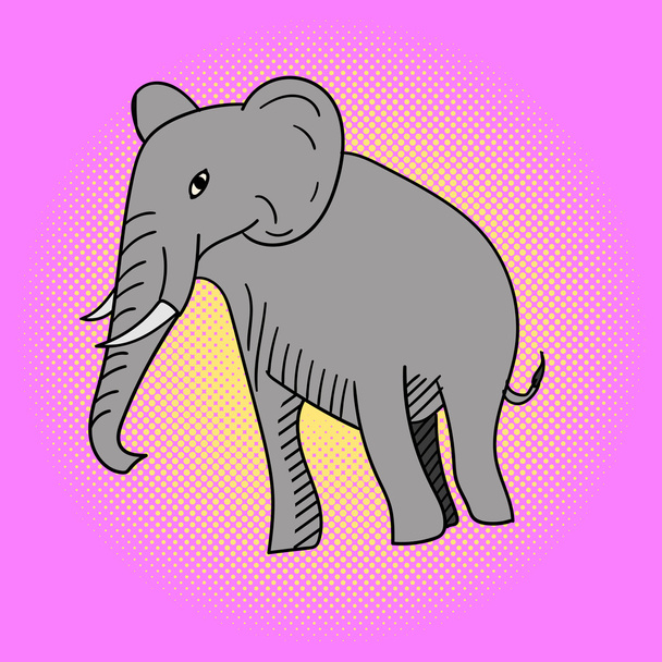 Sloní pop art vektorové ilustrace - Vektor, obrázek