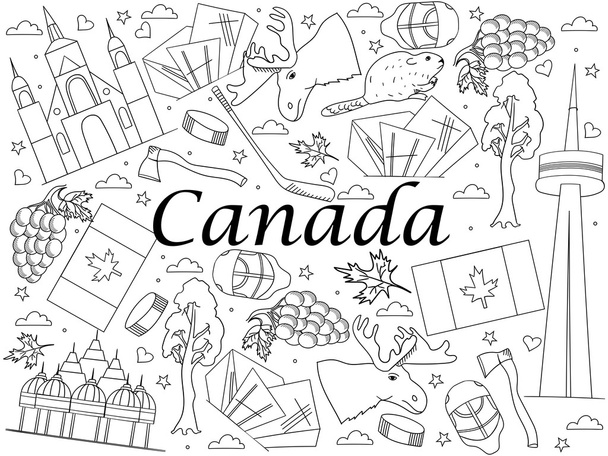 Canada illustration vectorielle de livre à colorier
 - Vecteur, image
